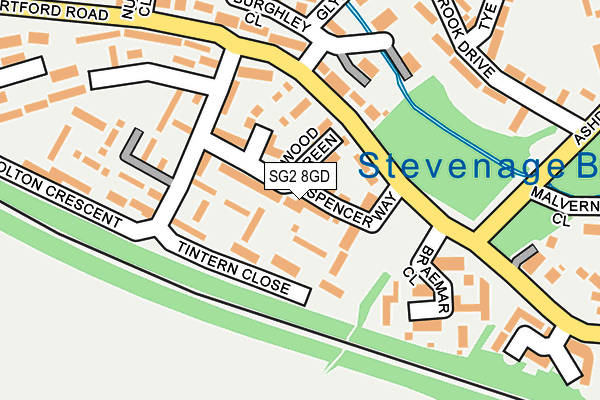 SG2 8GD map - OS OpenMap – Local (Ordnance Survey)