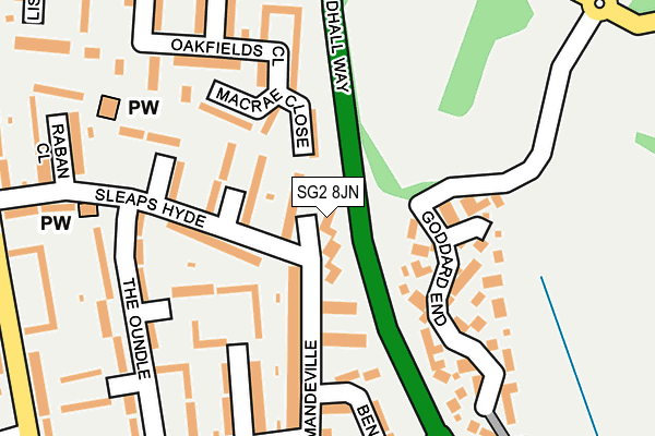 SG2 8JN map - OS OpenMap – Local (Ordnance Survey)