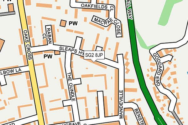 SG2 8JP map - OS OpenMap – Local (Ordnance Survey)