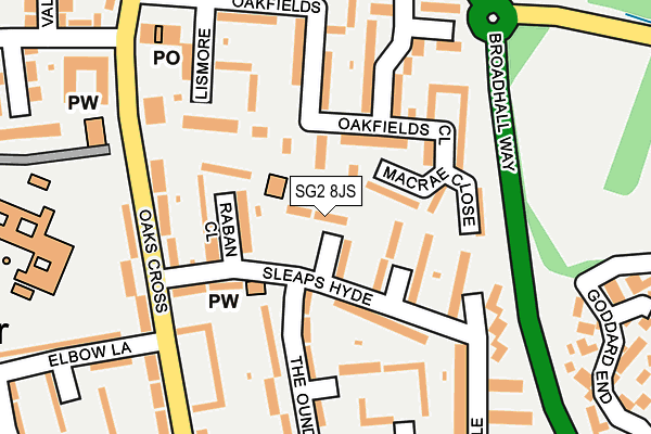 SG2 8JS map - OS OpenMap – Local (Ordnance Survey)