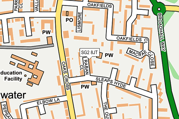 SG2 8JT map - OS OpenMap – Local (Ordnance Survey)