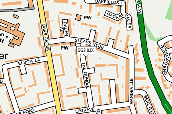 SG2 8JX map - OS OpenMap – Local (Ordnance Survey)
