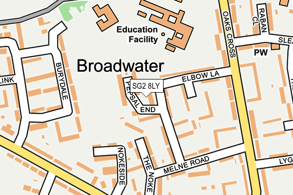 SG2 8LY map - OS OpenMap – Local (Ordnance Survey)