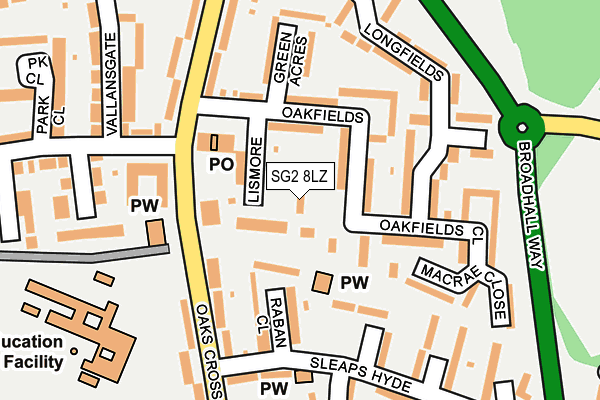 SG2 8LZ map - OS OpenMap – Local (Ordnance Survey)