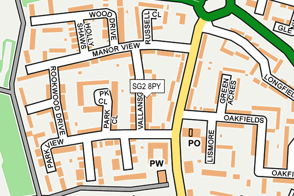 SG2 8PY map - OS OpenMap – Local (Ordnance Survey)