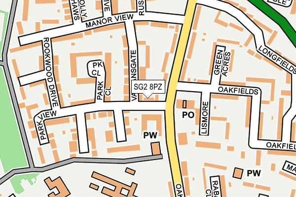 SG2 8PZ map - OS OpenMap – Local (Ordnance Survey)