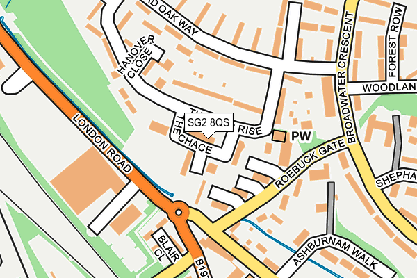 SG2 8QS map - OS OpenMap – Local (Ordnance Survey)