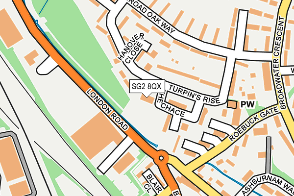 SG2 8QX map - OS OpenMap – Local (Ordnance Survey)