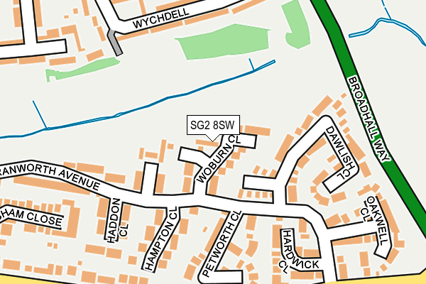 SG2 8SW map - OS OpenMap – Local (Ordnance Survey)
