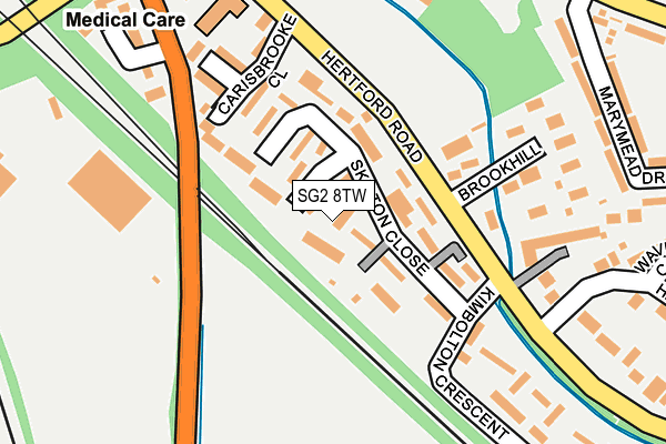 SG2 8TW map - OS OpenMap – Local (Ordnance Survey)