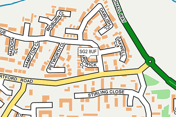 SG2 8UF map - OS OpenMap – Local (Ordnance Survey)
