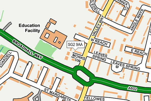 SG2 9AA map - OS OpenMap – Local (Ordnance Survey)