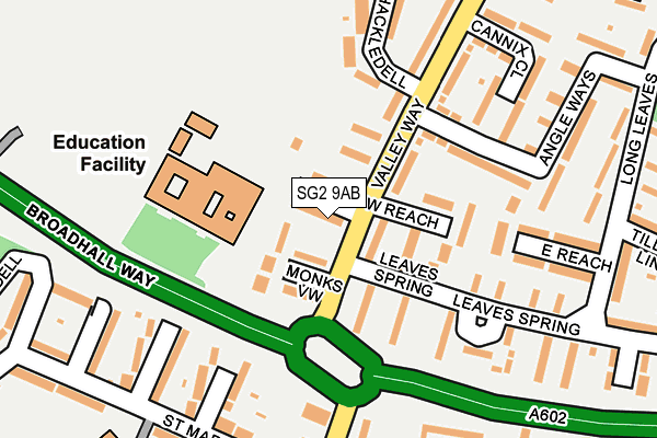 SG2 9AB map - OS OpenMap – Local (Ordnance Survey)