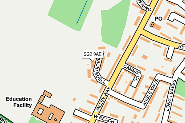 SG2 9AE map - OS OpenMap – Local (Ordnance Survey)