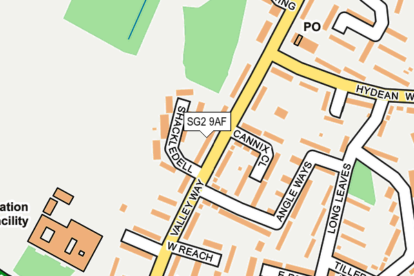 SG2 9AF map - OS OpenMap – Local (Ordnance Survey)