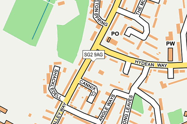 SG2 9AG map - OS OpenMap – Local (Ordnance Survey)