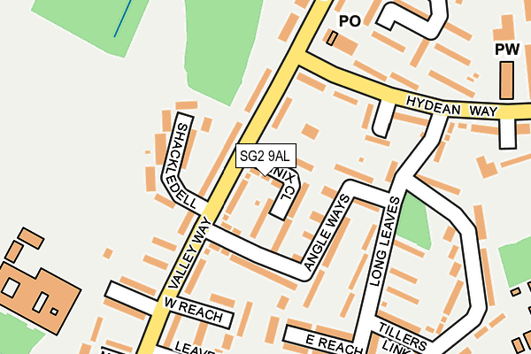 SG2 9AL map - OS OpenMap – Local (Ordnance Survey)