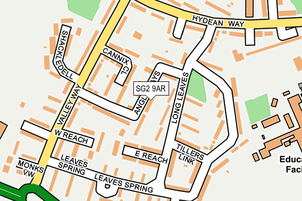 SG2 9AR map - OS OpenMap – Local (Ordnance Survey)