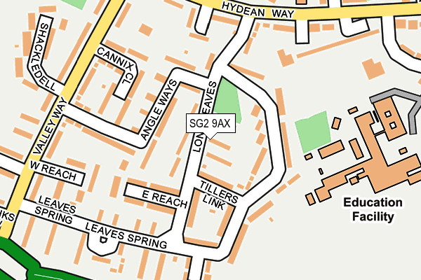 SG2 9AX map - OS OpenMap – Local (Ordnance Survey)