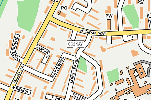 SG2 9AY map - OS OpenMap – Local (Ordnance Survey)