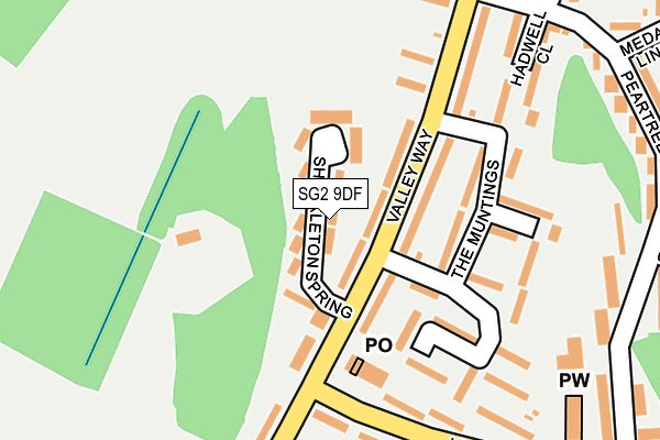 SG2 9DF map - OS OpenMap – Local (Ordnance Survey)