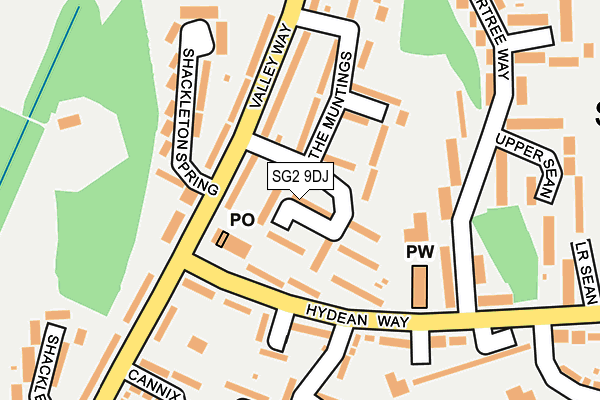SG2 9DJ map - OS OpenMap – Local (Ordnance Survey)