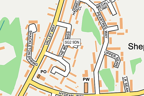 SG2 9DN map - OS OpenMap – Local (Ordnance Survey)