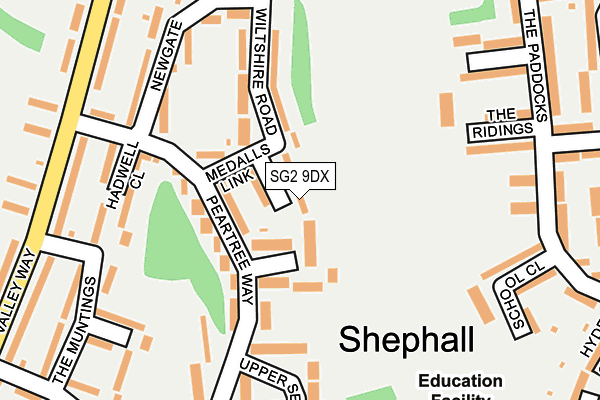 SG2 9DX map - OS OpenMap – Local (Ordnance Survey)