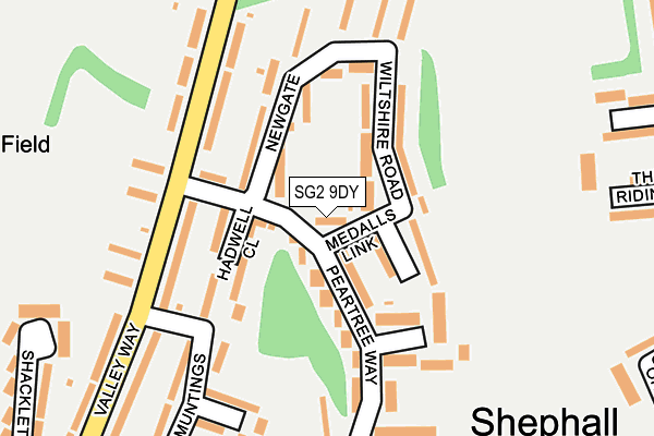 SG2 9DY map - OS OpenMap – Local (Ordnance Survey)
