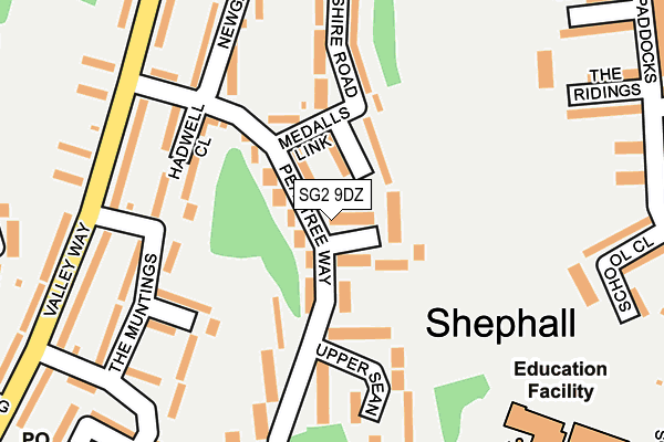 SG2 9DZ map - OS OpenMap – Local (Ordnance Survey)