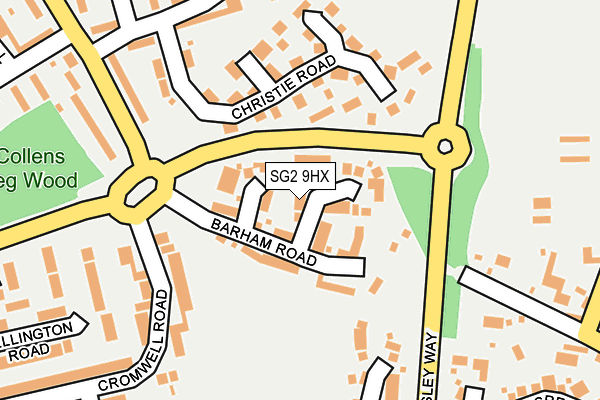 SG2 9HX map - OS OpenMap – Local (Ordnance Survey)