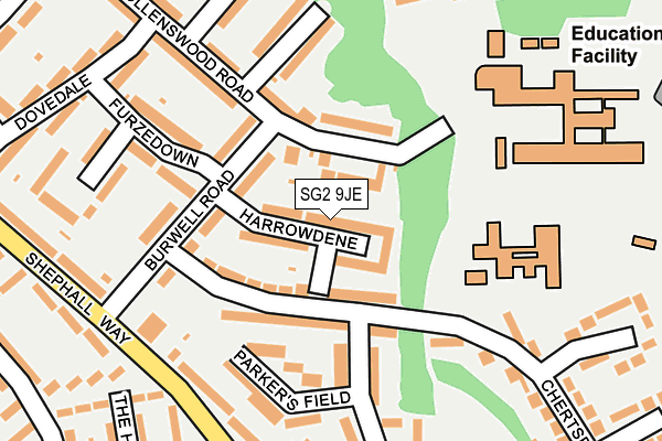 SG2 9JE map - OS OpenMap – Local (Ordnance Survey)