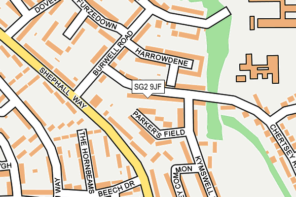 SG2 9JF map - OS OpenMap – Local (Ordnance Survey)