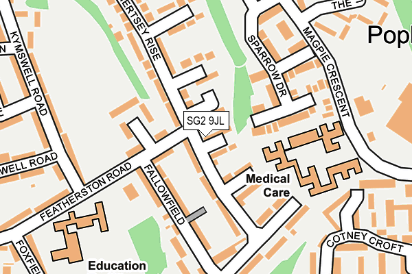 SG2 9JL map - OS OpenMap – Local (Ordnance Survey)