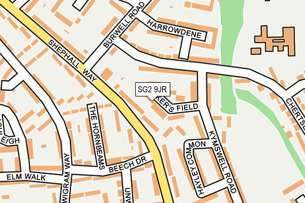 SG2 9JR map - OS OpenMap – Local (Ordnance Survey)