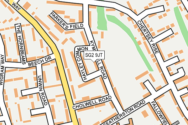 SG2 9JT map - OS OpenMap – Local (Ordnance Survey)