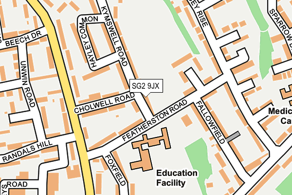 SG2 9JX map - OS OpenMap – Local (Ordnance Survey)