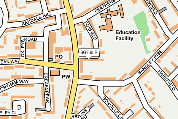 SG2 9LR map - OS OpenMap – Local (Ordnance Survey)