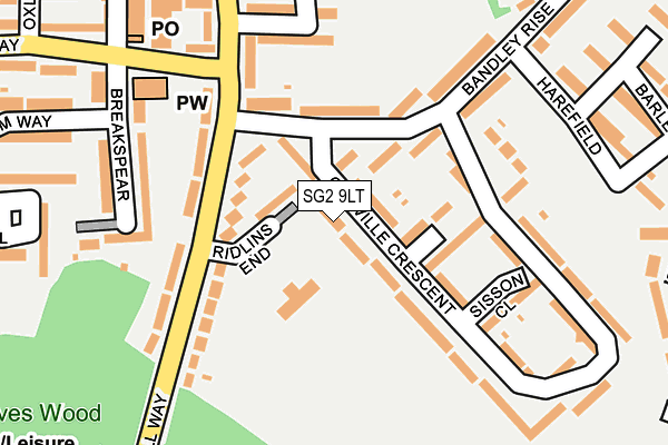 SG2 9LT map - OS OpenMap – Local (Ordnance Survey)