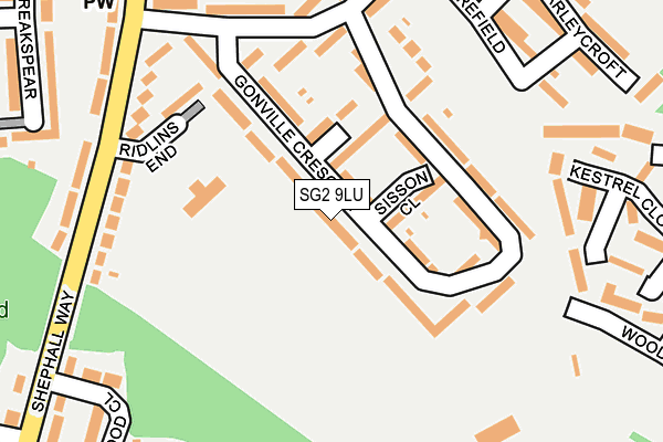 SG2 9LU map - OS OpenMap – Local (Ordnance Survey)