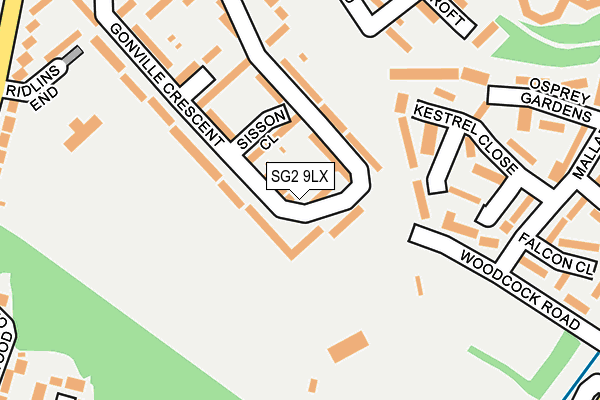 SG2 9LX map - OS OpenMap – Local (Ordnance Survey)