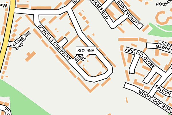 SG2 9NA map - OS OpenMap – Local (Ordnance Survey)