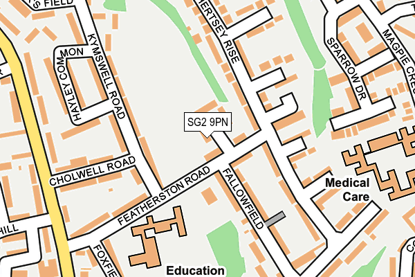 SG2 9PN map - OS OpenMap – Local (Ordnance Survey)