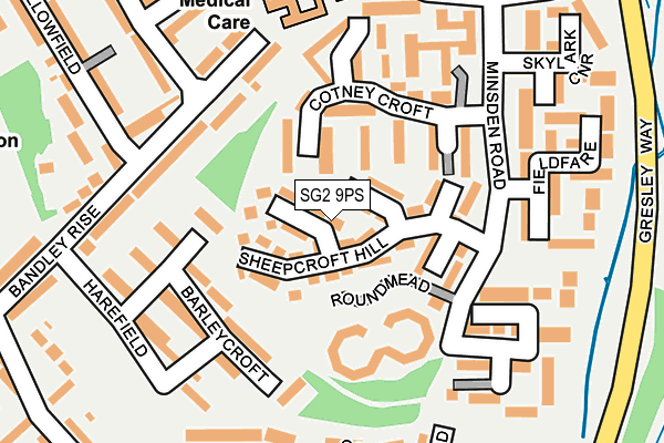 SG2 9PS map - OS OpenMap – Local (Ordnance Survey)