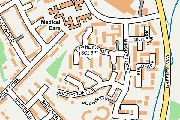 SG2 9PT map - OS OpenMap – Local (Ordnance Survey)