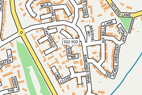 SG2 9QD map - OS OpenMap – Local (Ordnance Survey)