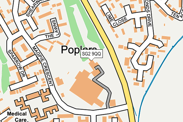 SG2 9QQ map - OS OpenMap – Local (Ordnance Survey)
