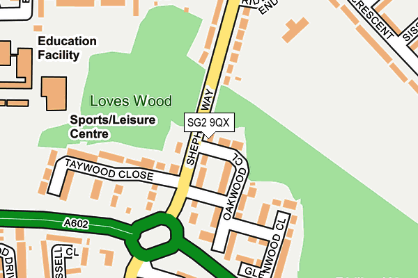 SG2 9QX map - OS OpenMap – Local (Ordnance Survey)