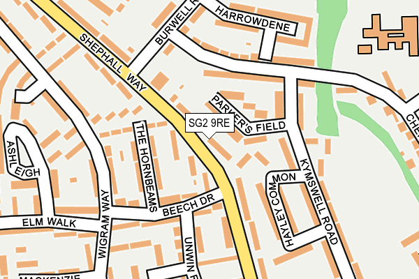 SG2 9RE map - OS OpenMap – Local (Ordnance Survey)