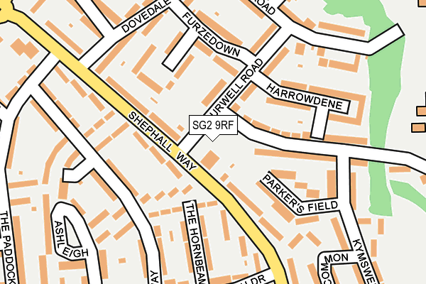 SG2 9RF map - OS OpenMap – Local (Ordnance Survey)